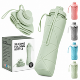 Silicone Folding Bottle | 600ML Silicon Foldable Bottle | Smart Travel Bottle Collapsible Design (Random Color)