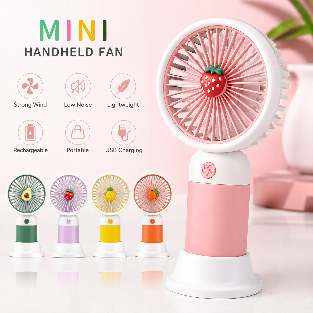 Mini Rechargeable Handheld Fan – Portable USB Personal Cooling Fan