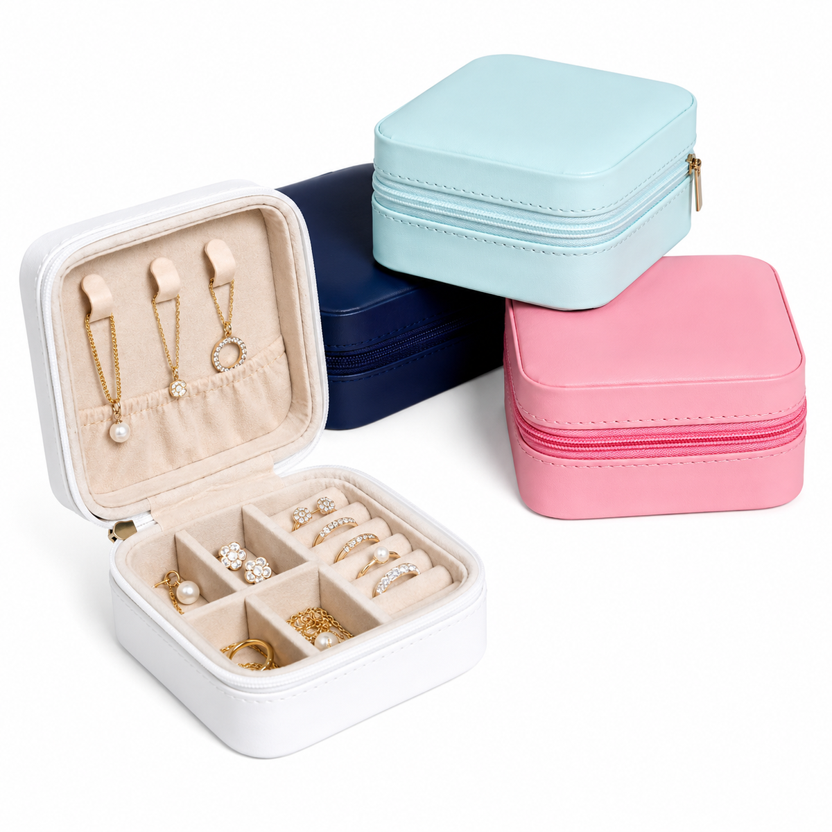 Mini Jewelry Organizer – Compact Storage Box, Elegant and Practical Accessory for Women- RANDOM COLOUR