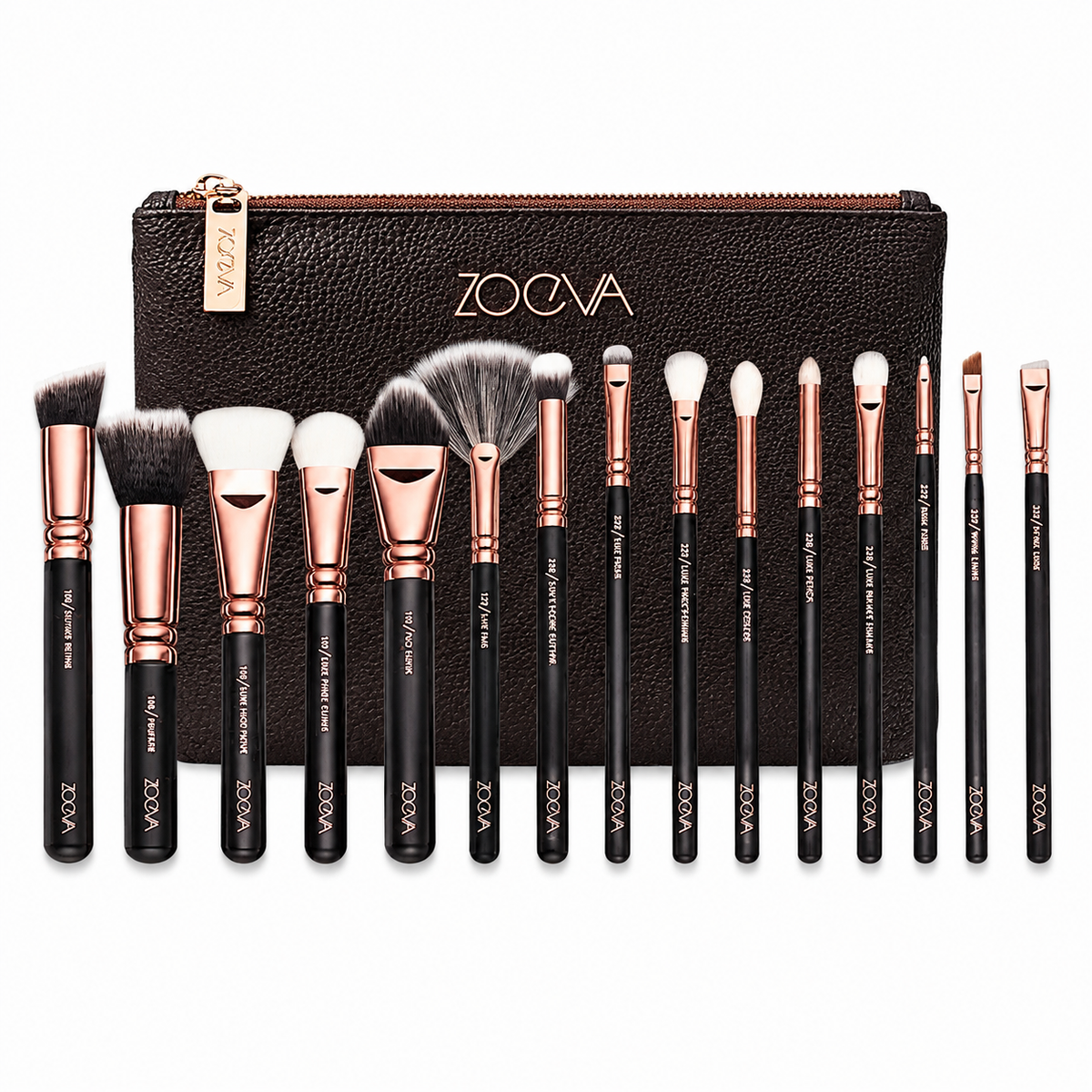 15-Piece Makeup Brush Set with Pouch | Professional Face & Eye Makeup Brushes