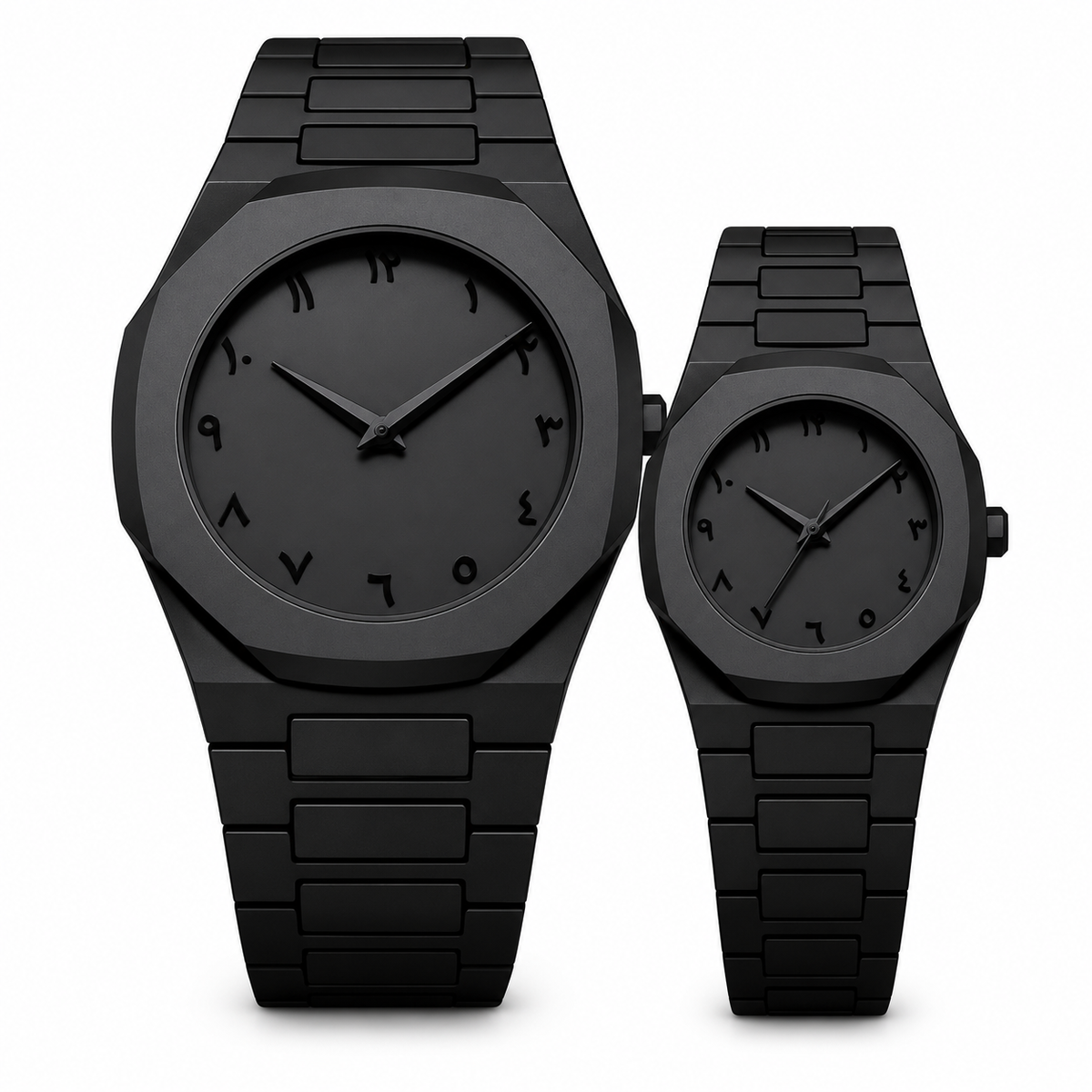 Black Aura Couple Watches – Elegant Matching Watches for Men & Women | Stylish Couple Timepieces – Without Box
