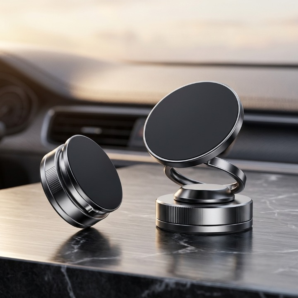 360° Magnetic Car Phone Holder | Strong Vacuum Suction Mount | Universal Rotatable Mobile Stand for Car